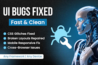 fix UI bugs, CSS issues, and responsive website problems
