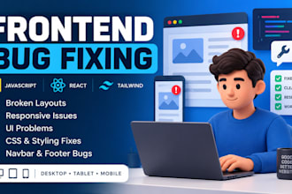 fix frontend bugs, CSS issues, and responsive website problems
