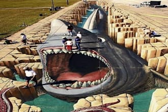craft custom 3d illusion art with hidden images for walls and pavement