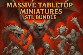 provide 13,000 tabletop miniatures stl bundle