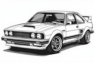 draw car into vector illustration for your t shirt