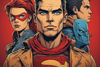 design comic superhero pop art portraits