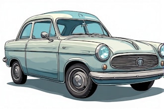 make vector car illustration in cartoon style