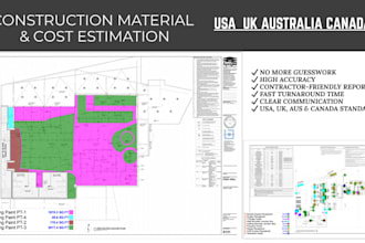 do construction estimate, material takeoff, quantity takeoff