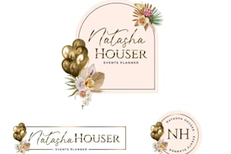 do watercolor feminine wedding monogram floral logo design
