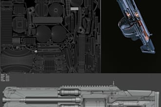 create game ready sci fi weapons 3d models hard surface prop