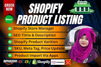do shopify product listing, product upload and data entry