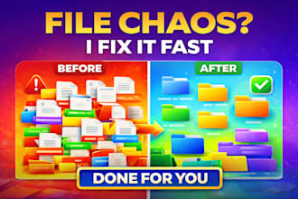 organize chaotic folders and rename files into a clean system