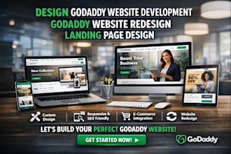 design godaddy website development godaddy website redesign landing page design