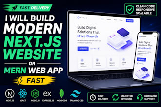 build a modern nextjs website or mern web app fast