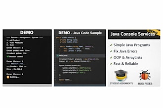 fix java bugs and help with java assignments