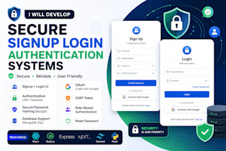 develop secure signup login authentication systems