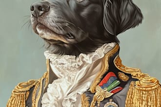 draw custom pet portrait