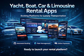 build yacht rental app, boat app, car rental app, limousine rental app