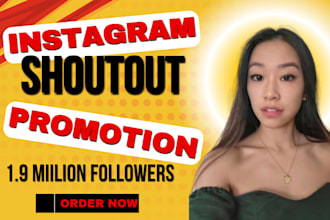 do instagram shoutout promotion share website link to 20m audience