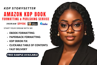 format your book for amazon KDP ebook and paperback formatting for children book