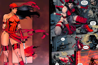 draw comic book illustration, graphic novel, comic cover and comic pages artist