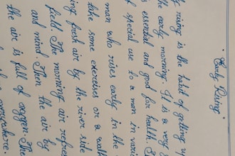 write english cursive handwriting notes and calligraphy