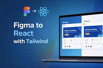convert figma or design into a react js, tailwindcss website
