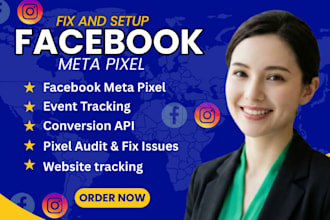 setup facebook meta pixel, events and ads conversion tracking on website