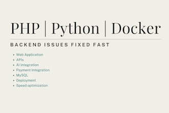 fix PHP, python, and docker issues quickly