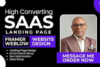design high converting saas landing page using webflow, figma, framer website