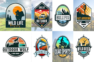 design or redsign vintage outdoor hunting and fishing logo