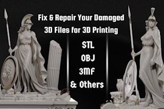fix, repair, edit and optimize stl file, 3d model, mesh repair for 3d printing