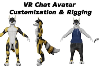 edit, customize furry vrchat avatar facial full body tracking vtuber expression