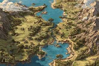 do fantasy city map for dnd map illustration world vector map novels board game