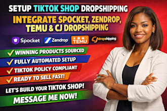 setup tiktok shop dropshipping integrate spocket zendrop temu cjdropshipping