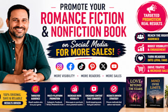 promote your romance fiction novel, nonfiction book on social media for sales