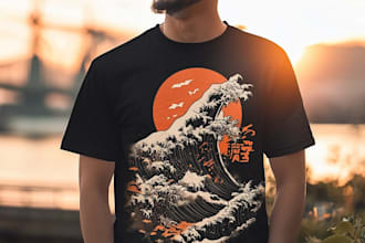 do a japanese t shirt illustration
