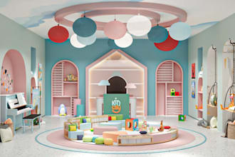 rehab 3d kid toy store,teenager room,children preschool,interior design, daycare