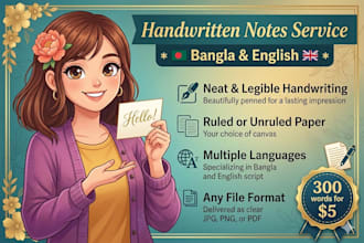 handwritten notes bangla and english