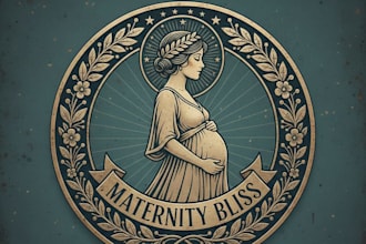 design a beautiful vintage pregnant woman logo for your brand