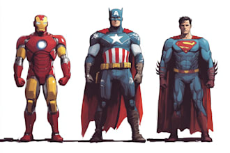 draw awesome superhero mascot character and logo