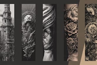 professionally design your sleeve tattoo , chest tattoo