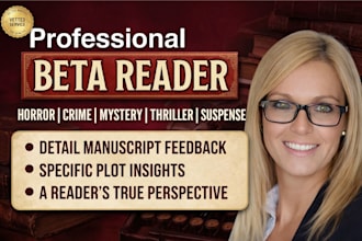 beta read your sci fi, cozy mystery, thriller, or ya spicy dark romance novel
