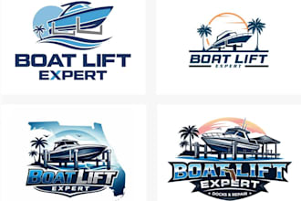 make modern boat logo design