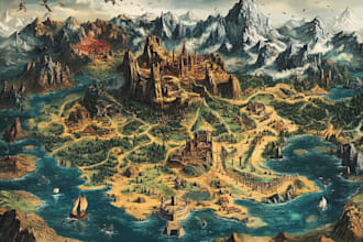 fantasy map illustration for map