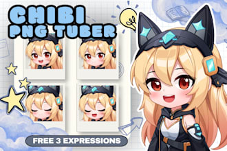 design chibi png tuber your model in cute style vtuber for streaming