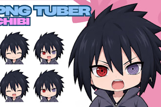 design png tuber model in chibi style vtuber ready to use for streaming