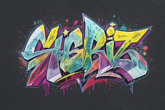 design a hand lettering graffiti signature logo