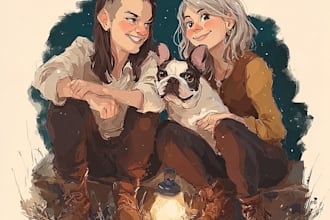design an family portrait friendship portrait pet portrait