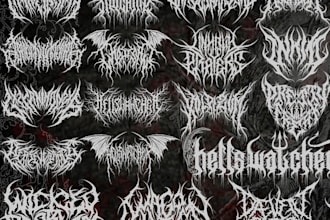 design a professional and detailed death metal logo