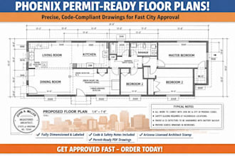 create stamped dimensioned floor plans for phoenix permits