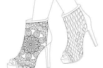 create clean, vector line art, black and white illustrations