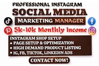 setup shop, fix instagram shop issues, manage instagram social media shop