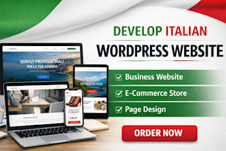 develop italian wordpress website business website  ecommerce store page design